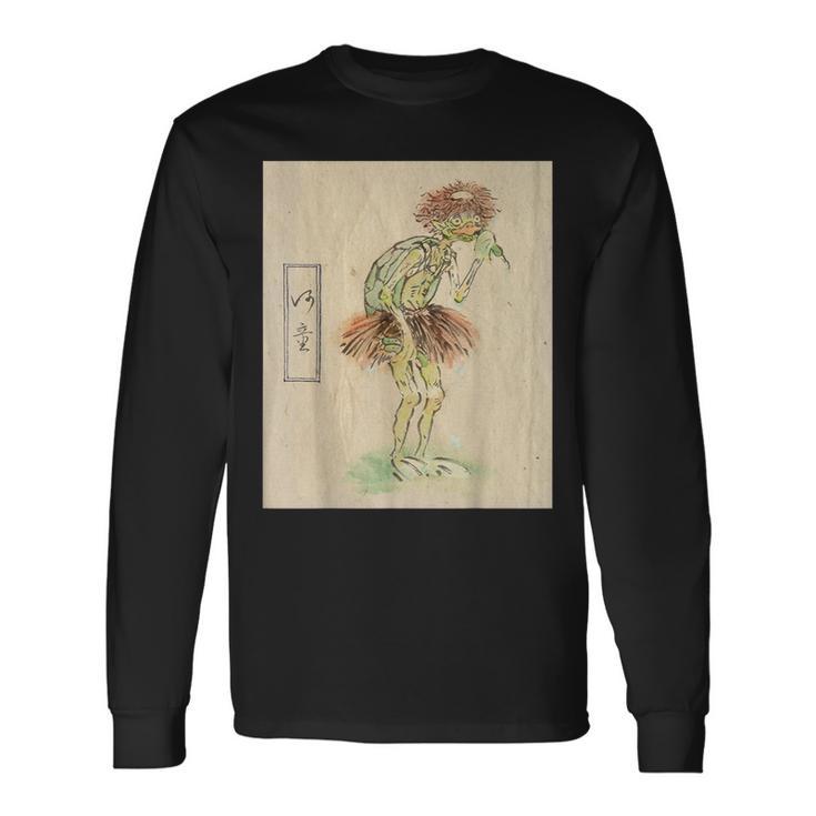 河童【日本の妖怪シリーズ】 長袖Tシャツ