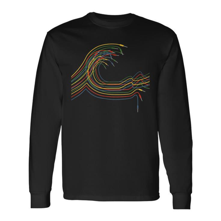 波 の モジュラー・シンセサイザー ミュージシャン 長袖Tシャツ ギフトのアイデア