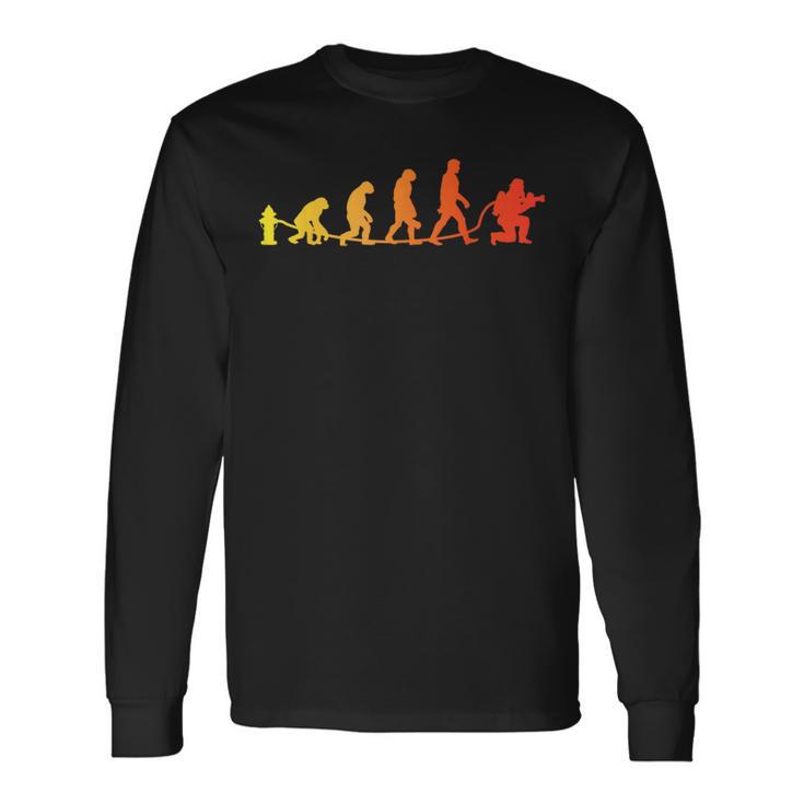 消防士進化ボランティア消防団キッズメン 長袖Tシャツ