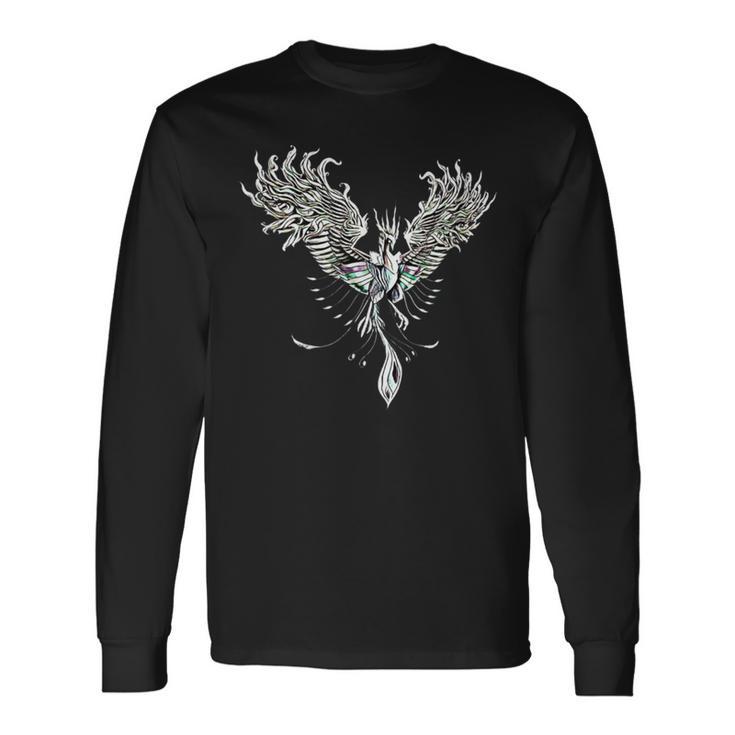 灰からのフェニックス フェニックス バード 不死鳥 長袖Tシャツ