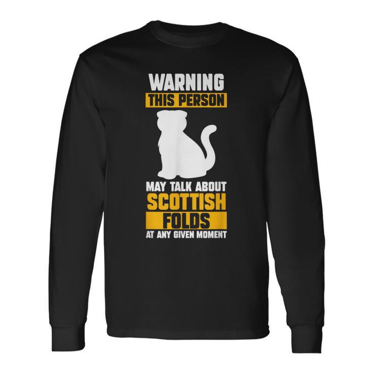 猫 スコティッシュフォールド 長袖Tシャツ