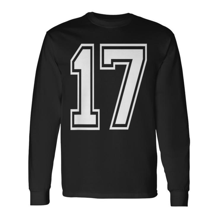 番号17インチ ホワイト 長袖Tシャツ