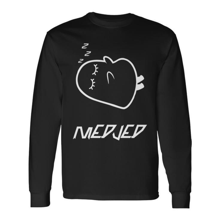 眠っているメジェド、面白い皮肉 長袖tシャツ 長袖Tシャツ