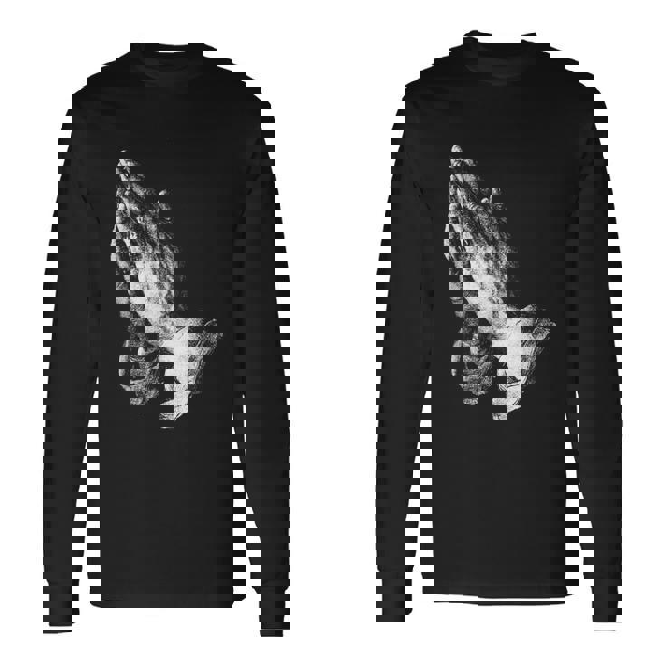 祈りの手 長袖Tシャツ ギフトのアイデア