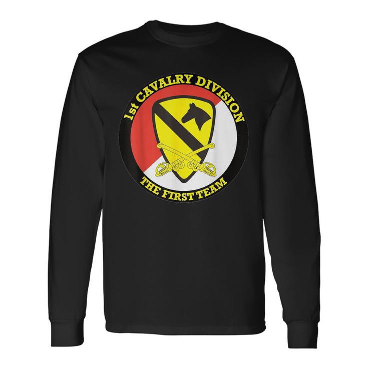 第1騎兵師団「The First Team」軍隊 長袖Tシャツ