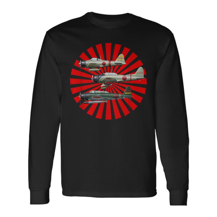 第二次世界大戦 戦闘機 A6m2 ゼロ D3a1 ヴァル B5n2 ケイトギフト 長袖Tシャツ