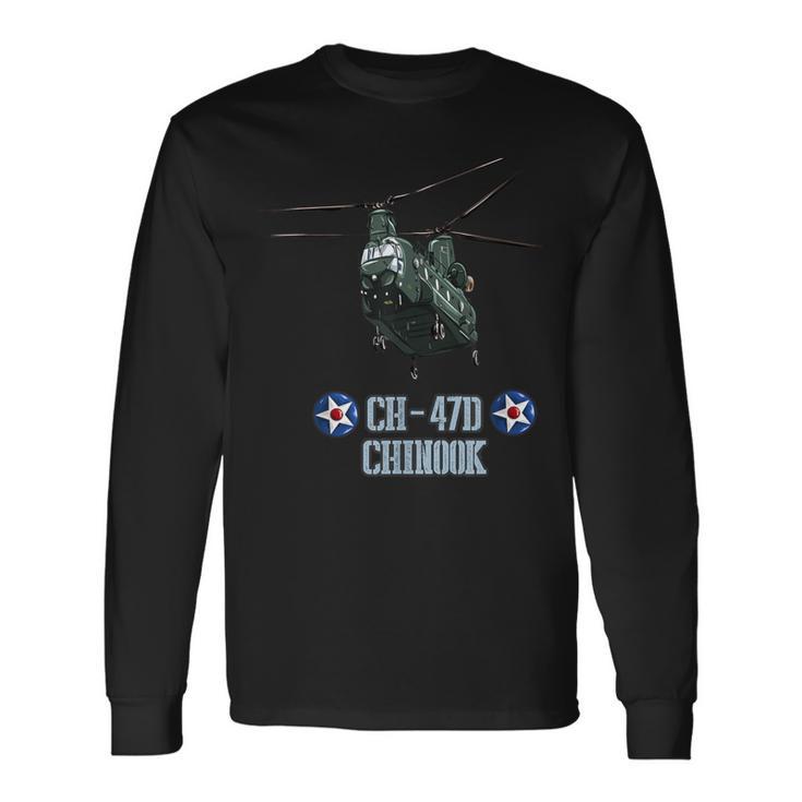 米軍用機 Ch-47D チヌークヘリコプター 長袖Tシャツ