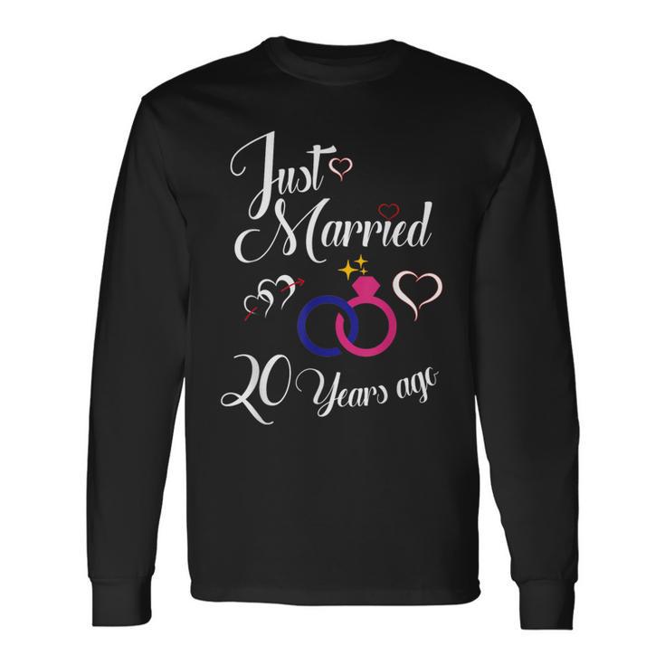 結婚記念日 20周年 長袖Tシャツ