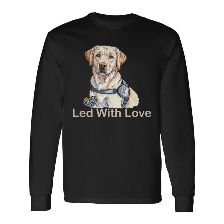 自閉症啓発サポート犬ラブラドールのニューロダイバーシティ 長袖tシャツ 長袖Tシャツ