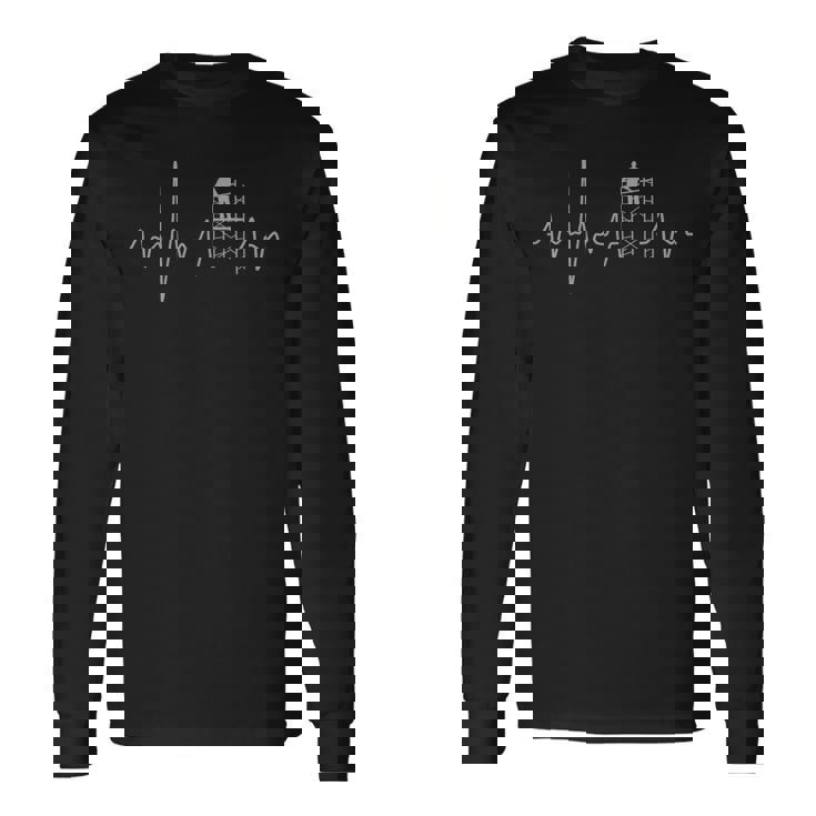 足場の鼓動レトロな足場ヴィンテージの職人 長袖Tシャツ