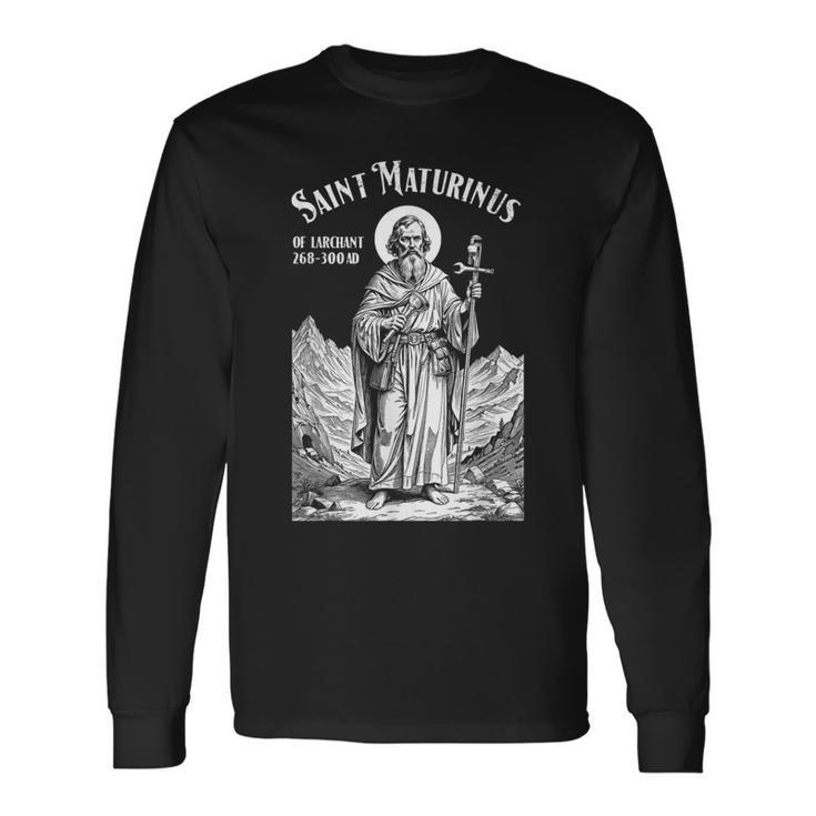 配管工 配管 守護聖人 マチュリヌス ヴィンテージ パイプレンチ 長袖Tシャツ