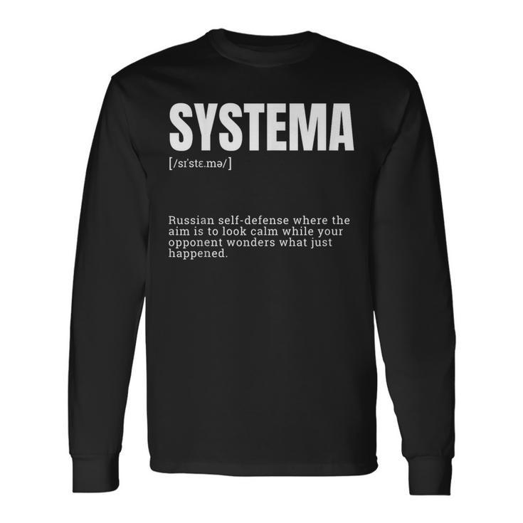 面白いシステマ格闘技愛好家の定義 長袖Tシャツ ギフトのアイデア