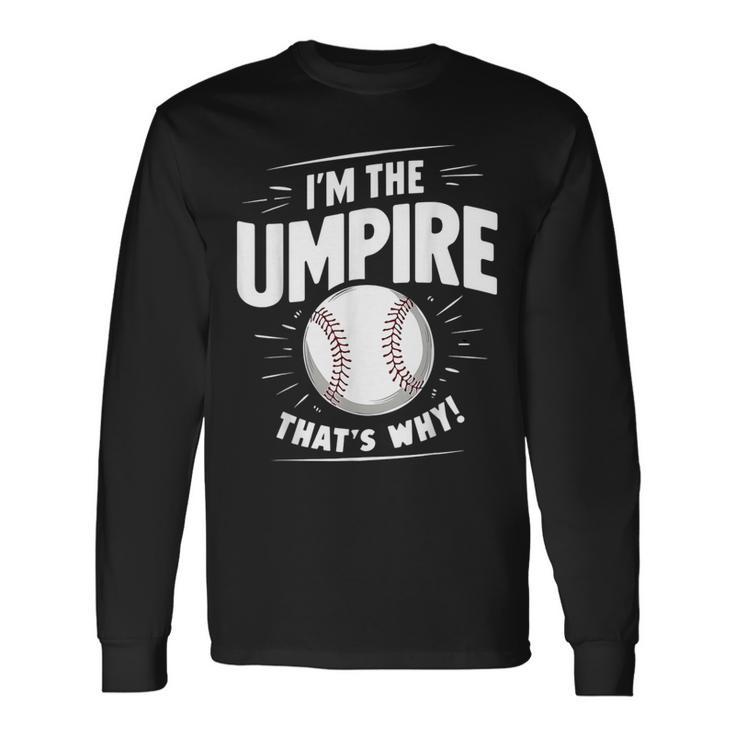 面白い野球審判シャツ メンズ I Am The Umpire 長袖Tシャツ
