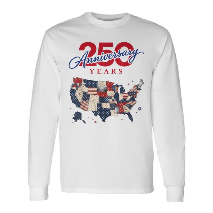 250年の独立記念日 愛国心が強い250周年 アメリカ 長袖Tシャツ