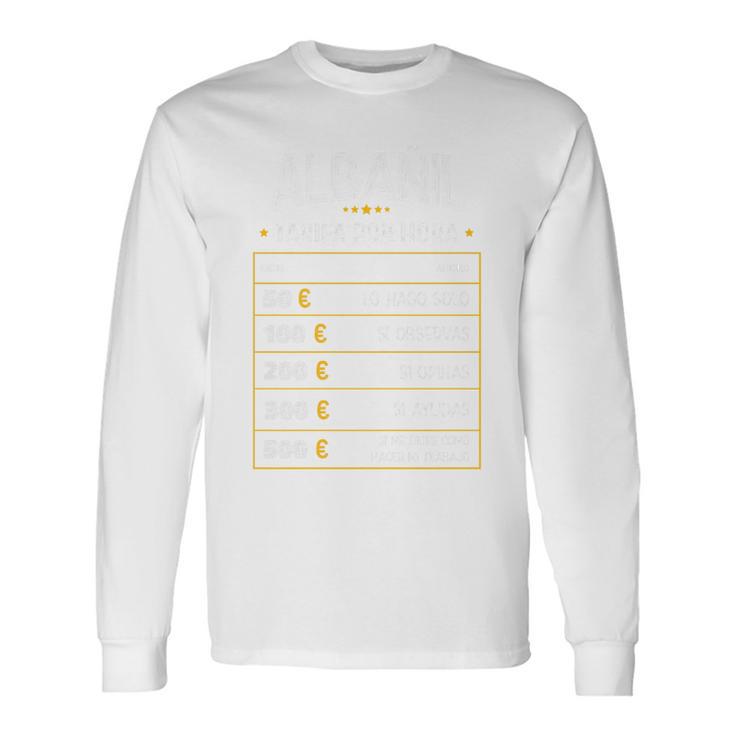 Albañil Tarifa Por Hora De Albañil Diseño Gracioso Camiseta de manga larga