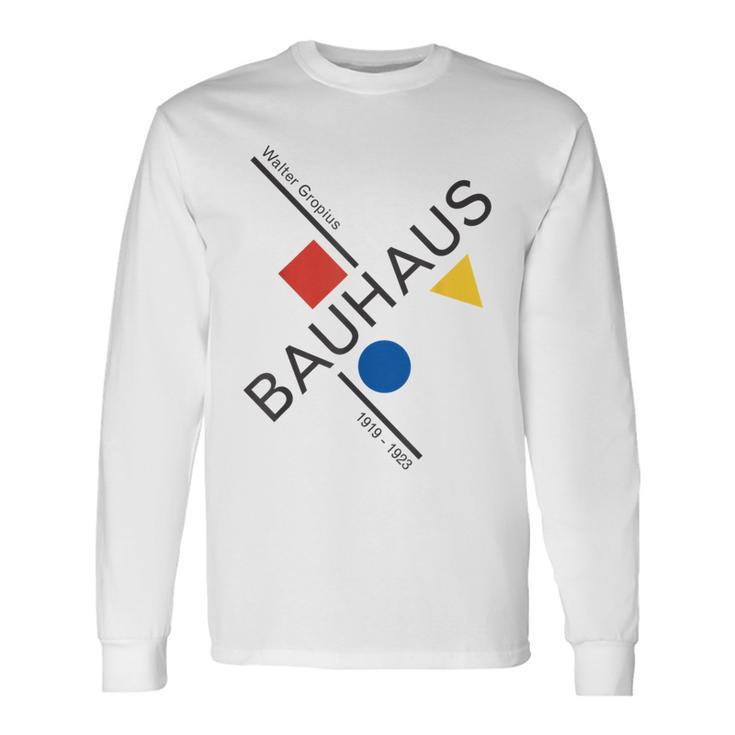 Bauhausムーブメントtシャツ、1923年建築作品。 長袖Tシャツ