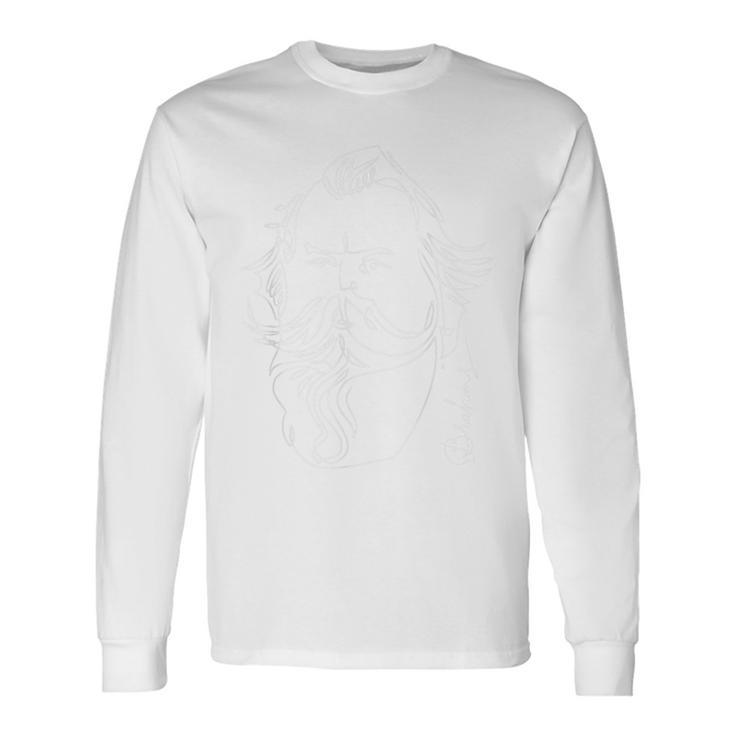 Brahms Great Composers クラシカルポートレートカラーtシャツ 長袖Tシャツ
