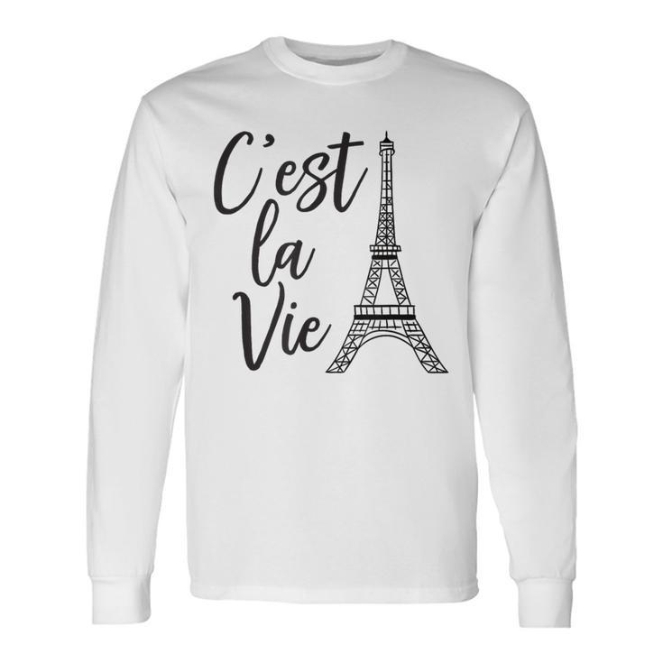 C'est Laie シャツ フレンチギフト パリ フランス エッフェル柄 長袖Tシャツ