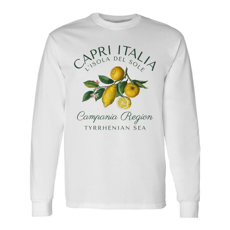 Capri Italia レモン 旅行 カンパニア ティレニア海 イタリア 長袖Tシャツ