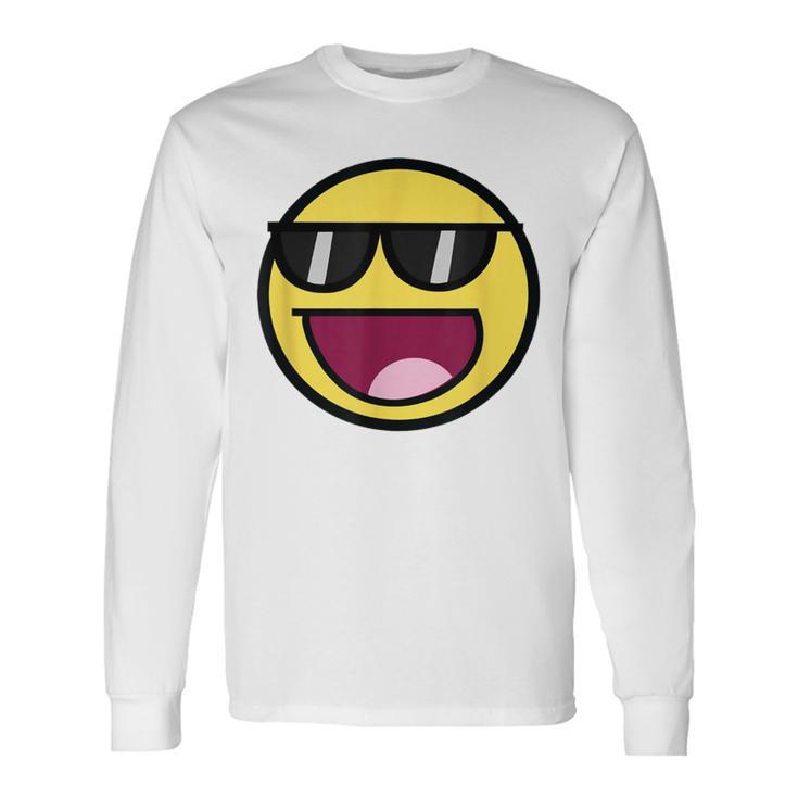 Cool Epic Face サングラス グラフィック シェード ファニー ミーム 長袖Tシャツ