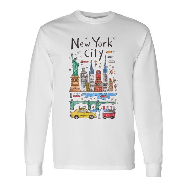 Idéesouvenirs Touristiques De Nyc Pour Lesisiteurs Les Enfants Les Petits-Enfants T-shirt à manches longues