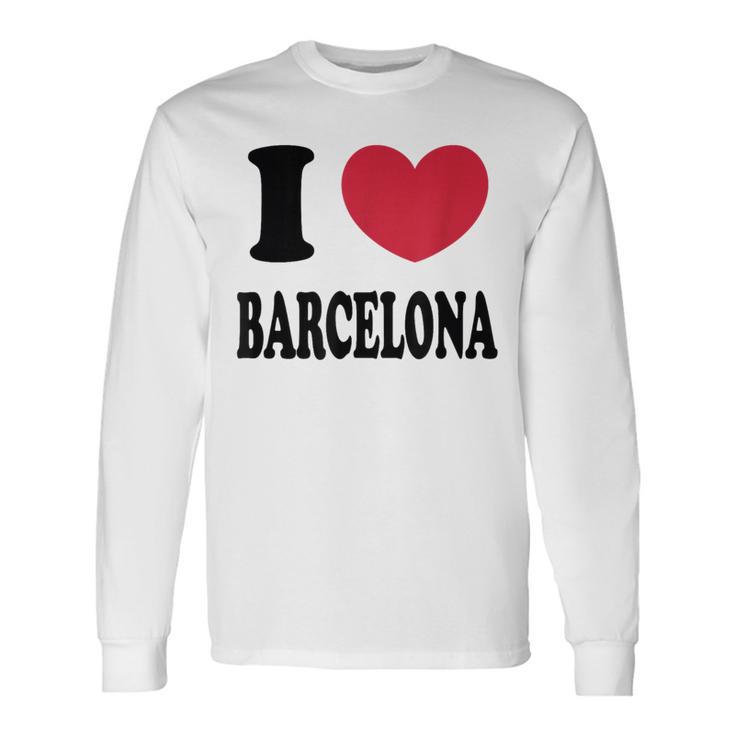 I Love Barcelona バルセロナが大好き 長袖Tシャツ