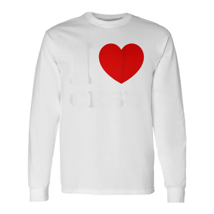 I Love Cebu 裏面にのみプリント フィリピンフィリピン 長袖Tシャツ