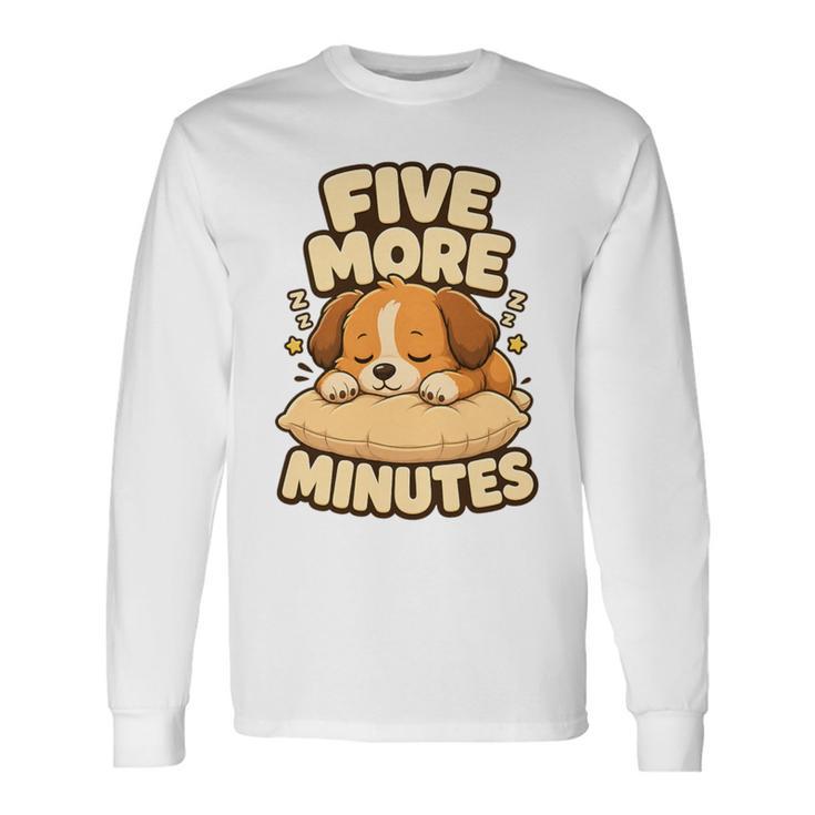 Motivo Cachorro Cinco Minutos Más Camiseta de manga larga