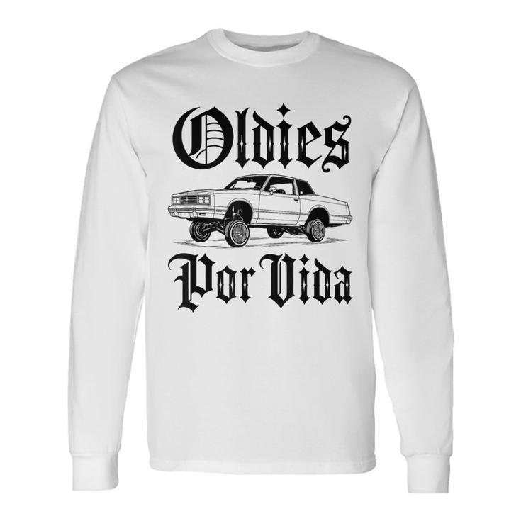 Oldies Porida ヴィンテージ ローライダー 車 メキシカン チカーノ チョロ 長袖Tシャツ