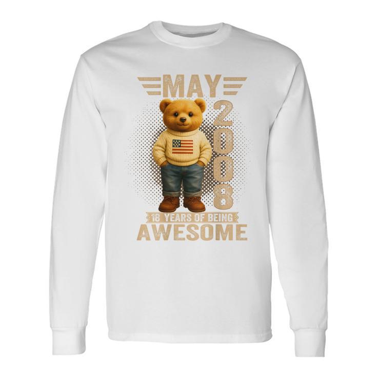 On Back 18歳 2008年5月 テディベア 18歳の誕生日 長袖Tシャツ