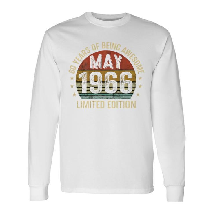 On Back 5月の誕生日 Est 1966年限定版 60Th 長袖Tシャツ