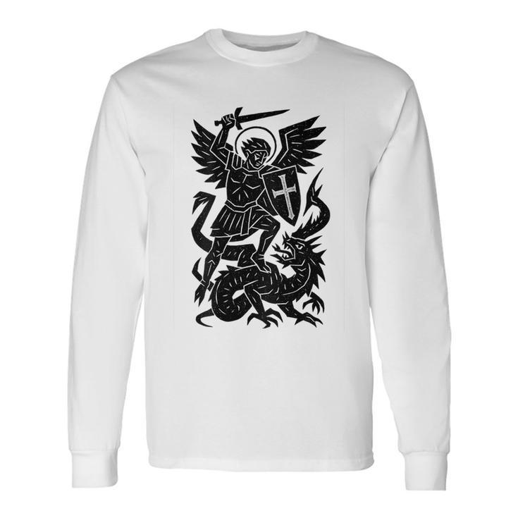 San Jorge Y El Dragón -Anto Católico Ortodoxo Camiseta de manga larga