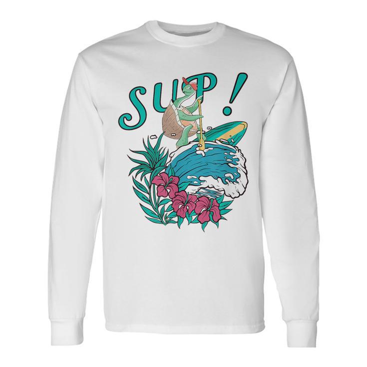 Sup サーフィン スタンドアップ パドル タートル パドリング サブボードup 長袖Tシャツ