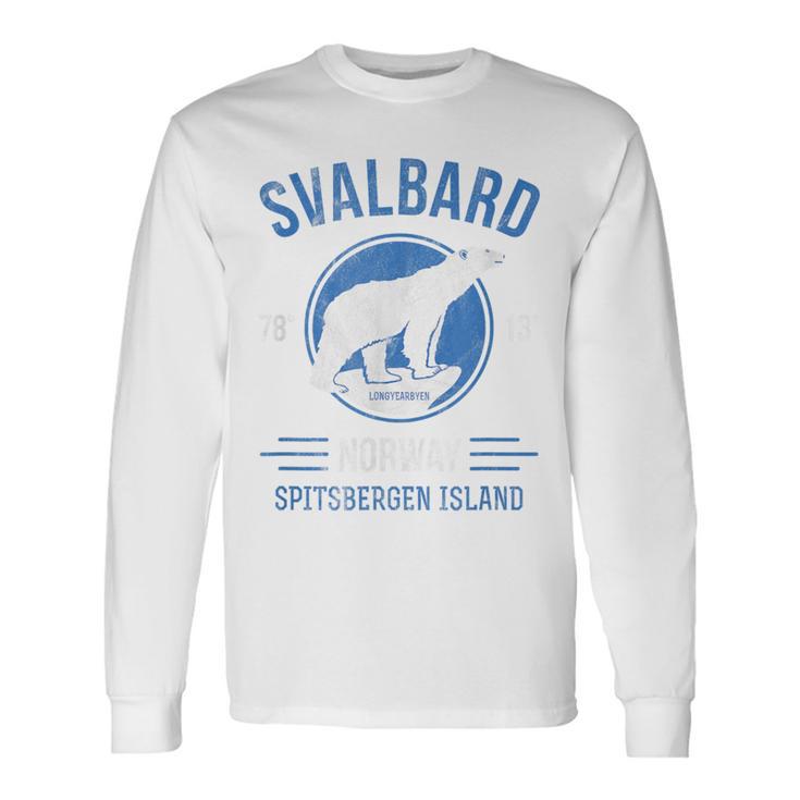 Svalbardpitzbergen ホッキョクグマ ロングイヤービーン ノルウェー ホッキョクグマ 長袖Tシャツ