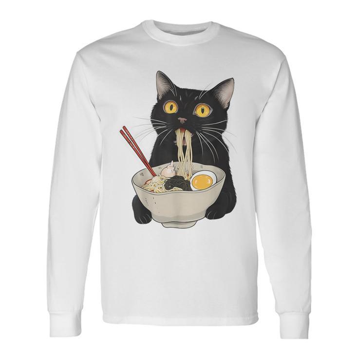 おもしろ猫 ラーメン ヴィンテージ 和麺 長袖Tシャツ