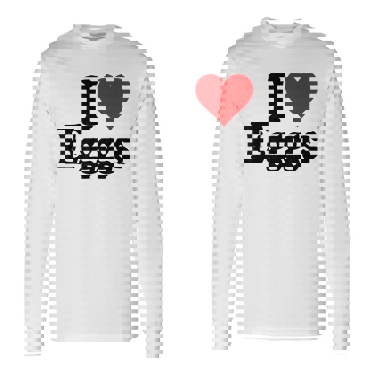 アイラブエッグアイハートエッグ 長袖Tシャツ ギフトのアイデア