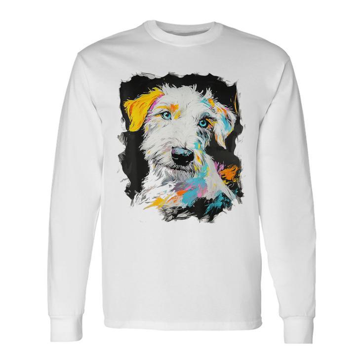 アイリッシュウルフハウンド 犬 モチーフ ペット 青い目 アイリッシュウルフハウンド 長袖Tシャツ ギフトのアイデア