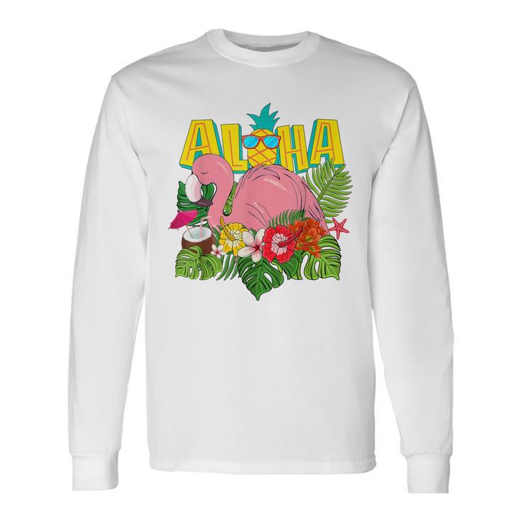 アロハシャツ ハワイアン フラミンゴ キッズ ティーン ガールズ 幼児 長袖Tシャツ