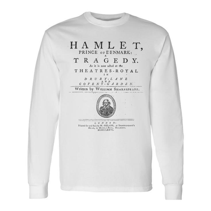 ウィリアム・シェイクスピア ハムレットシャツ 文学シアターギフト 長袖Tシャツ