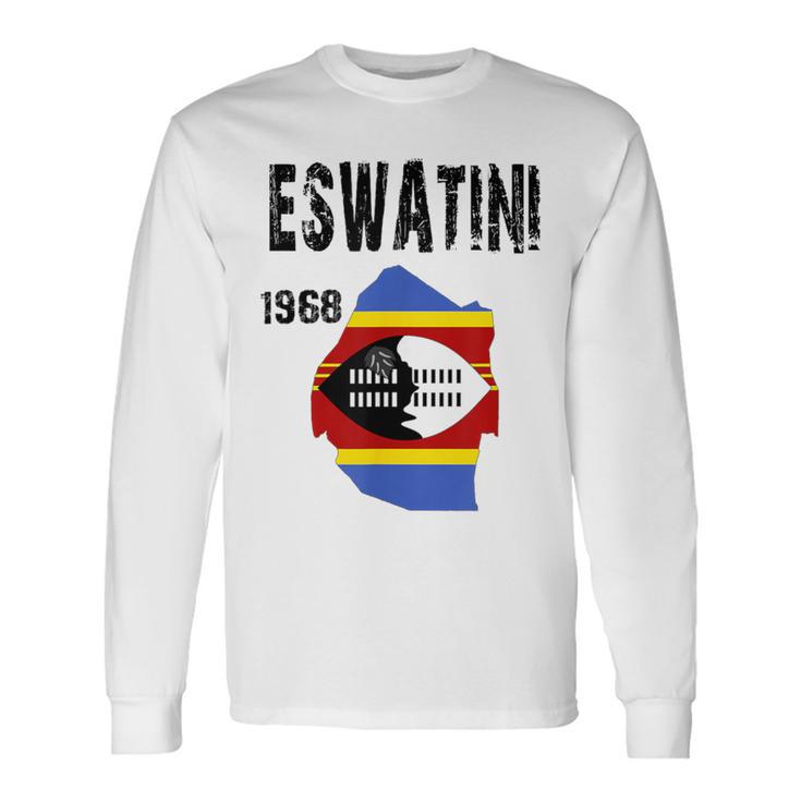 エスワティニ地図旗 制定。 長袖Tシャツ
