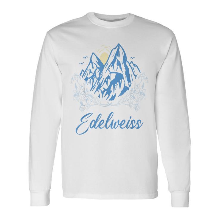 エーデルワイス アルプス お土産 スイス ハイキング 山 スイス 長袖Tシャツ