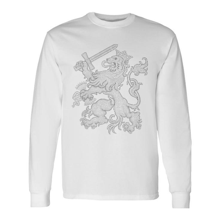 オランダ国旗 オランダの誇り オランダのルーツ ライオンコート 長袖Tシャツ
