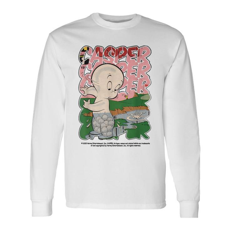 キャスパー 映画 クラシック レトロ コミック スタイル 長袖Tシャツ
