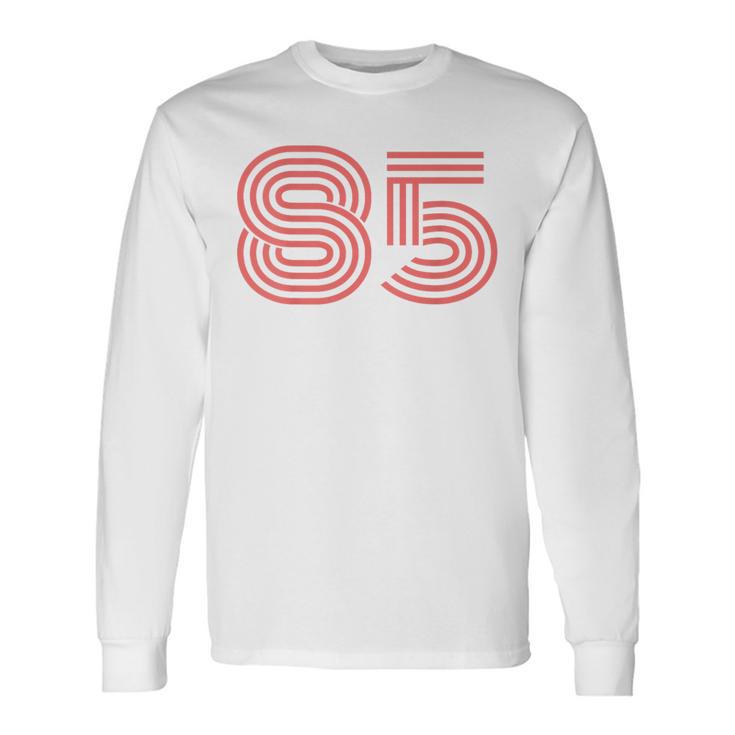 クールなレトロなレタリングジャージ、背番号85 1985 長袖Tシャツ