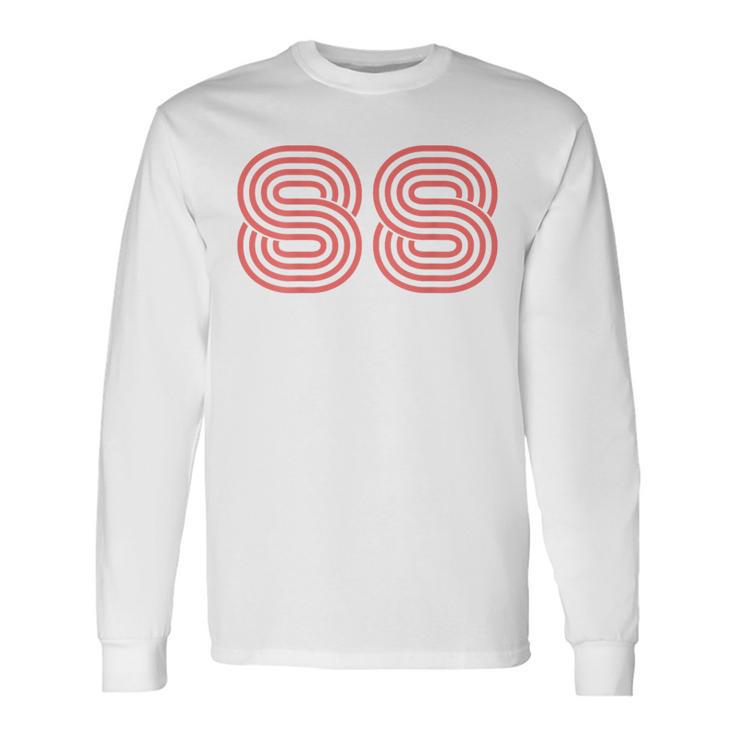 クールなレトロなレタリングジャージ、背番号88 1988 Born 長袖Tシャツ