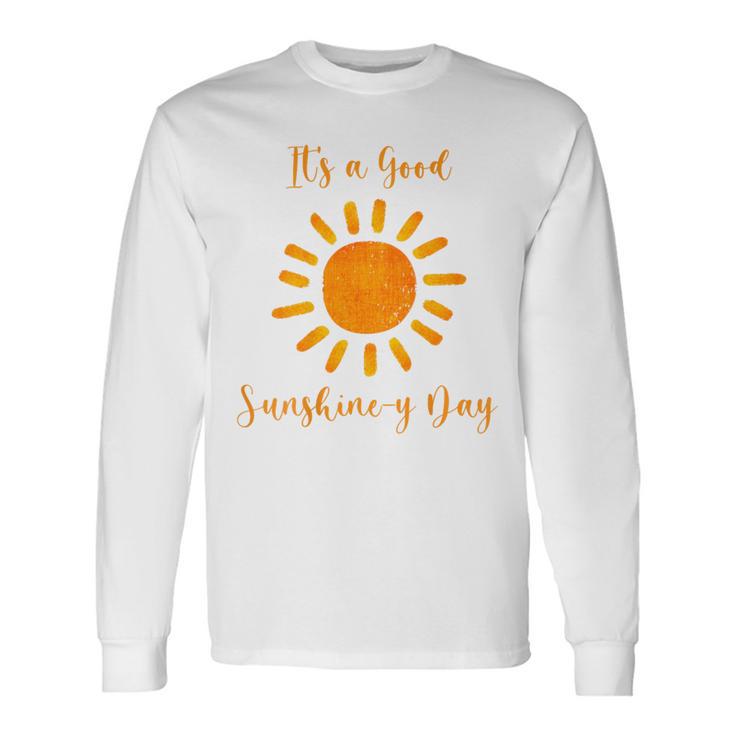 サンシャインデイ オレンジ色 白 長袖Tシャツ