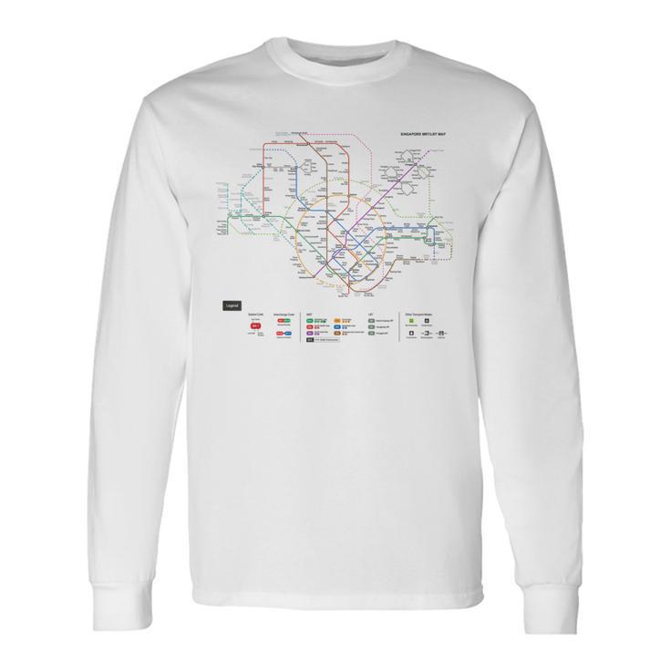 シンガポール鉄道メトロ郊外鉄道 – お土産ルートマップ 長袖Tシャツ