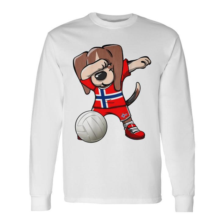 ダビングビーグル犬 ノルウェージャージ ノルウェーバレーボール愛好家 長袖Tシャツ