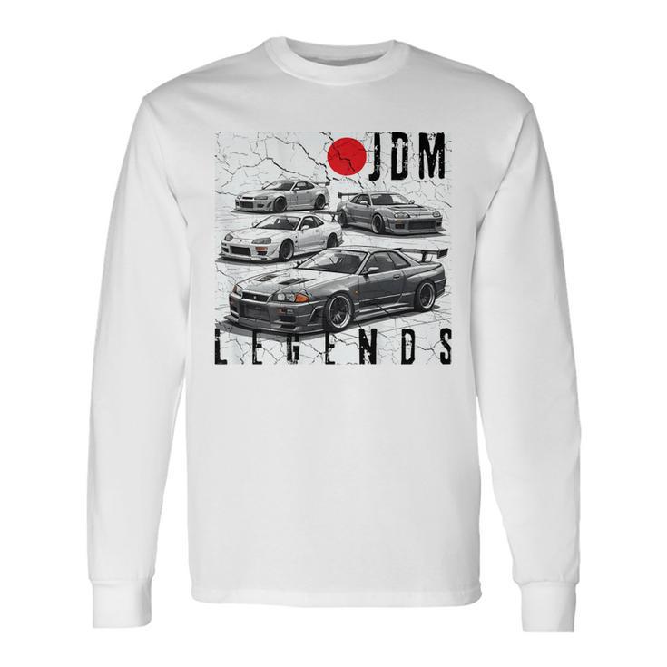 バックプリント ディストレス Jdm レジェンド レースカー 日本国旗 ギフト 長袖Tシャツ