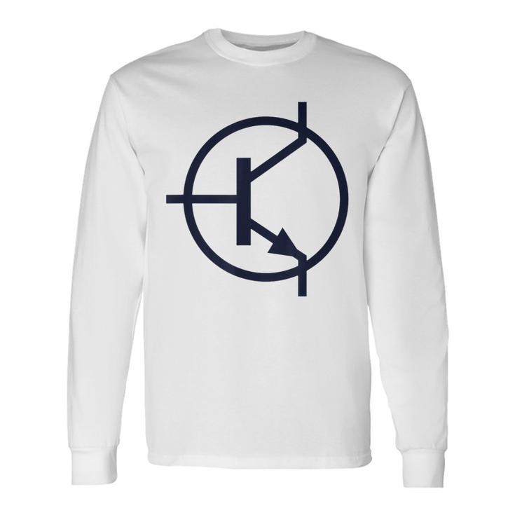 トランジスタ電子回路図記号 長袖Tシャツ
